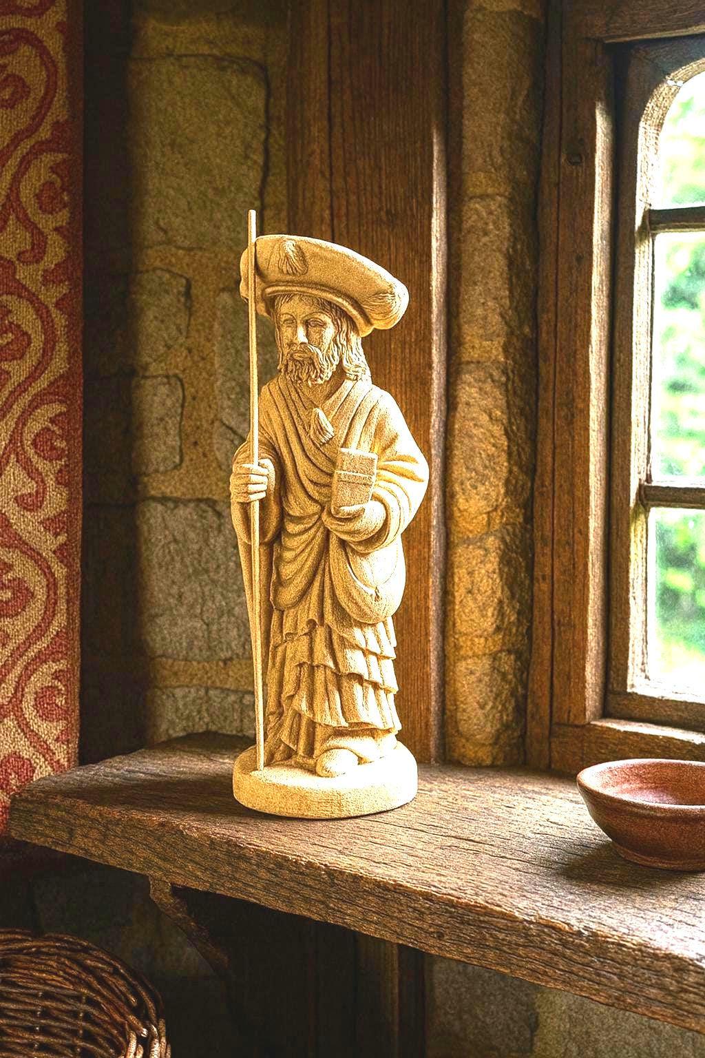 Saint James of Compostela Stone Statue - Saint James Pilgrim