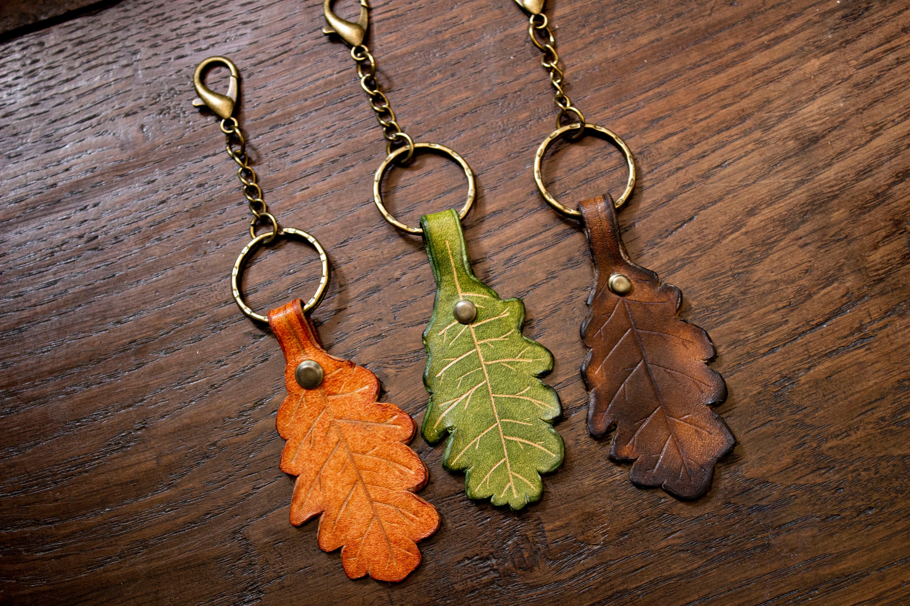 Oak Leaf Key Ring Etsy