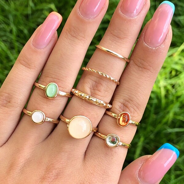 Gold Ring Set Etsy