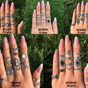 Antique Rings, Assorted Rings, Midi Ring Set, Boho Ring Set, Gothic Ring Set, Knuckle Rings, Punk Ring, Ring Pack, Ring Set, Rings for Women