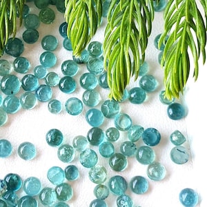 Cabochão de Turmalina Azul Natural, Cabochões Lisos | Cabochões Pequenos de Turmalina Paraíba Soltos, Turmalina para fabricação de joias, Preço de Atacado