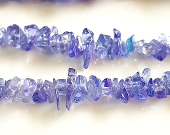 Blue Tanzanite Gemstone Smooth Uncut Beads | Loose Gems Polished Rough For Jewelry Size 4 - 8 MM 36 Inch Long Strand [FSKU-37]