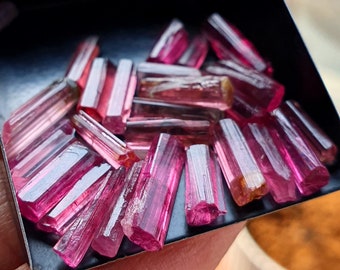 Pink Tourmaline Crystal, Tourmaline Earth Mined Mineral Rough, 100% Natural Tourmaline Raw, Loose Tourmaline Size  8-14 MM, for Jewelry