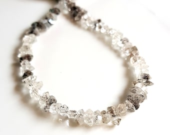 HERKIMER Diamantkvarts Ädelstensnuggets Pärlor | Herkimer råa Pärlor | Lösa Ädelstenar Grov Storlek - 3x4 - 2 x 8 MM Ca 8 Inch [PÄRLORNA 631]