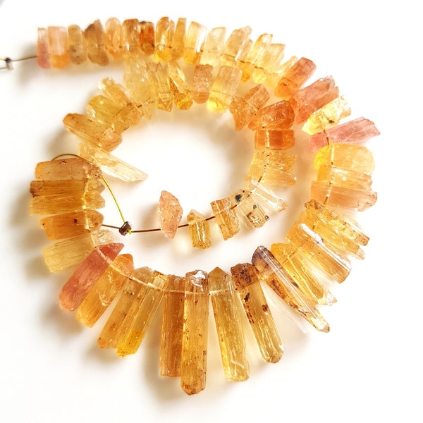 Natural Imperial Topaz Gemstone Crystal | Natural IMPERIOR Topaz  Smooth Minerals | Size  6 -- 17 MM  8 Inch [BEADS 367]