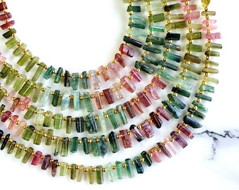 Multi Tourmaline Sticks | Tourmaline Minerals | Tourmaline Crystal 100% Natural Watermelon Tourmaline Beads, Tourmaline Rough