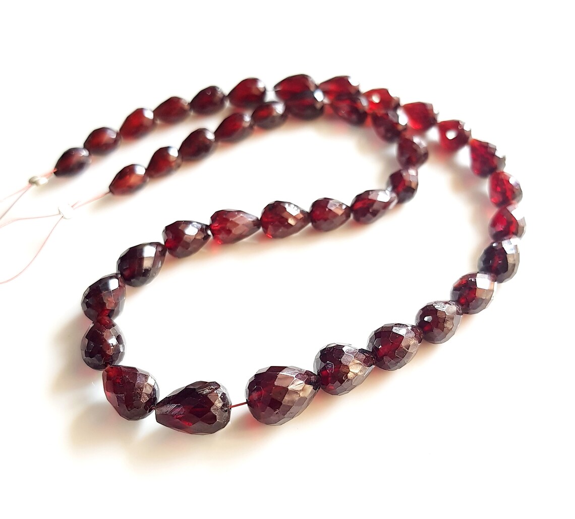 Natural Blood Red Garnet Gemstone Faceted Straight Drilled - Etsy