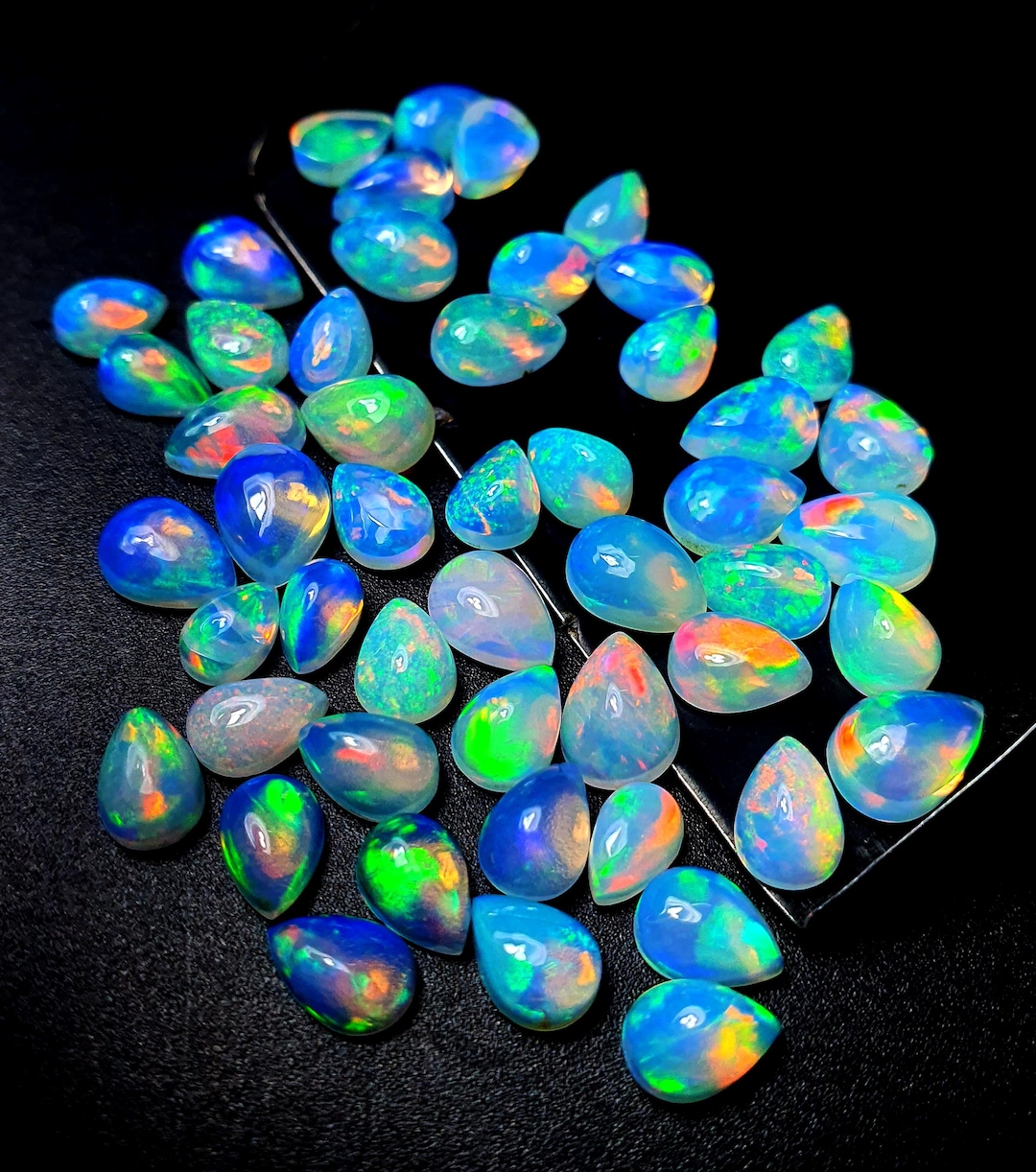 Opale Etiope Blu Nero Naturale Di Prima Qualità, Arcobaleno, Fuoco Multiplo, Da 3,85 Carati - Foto 9