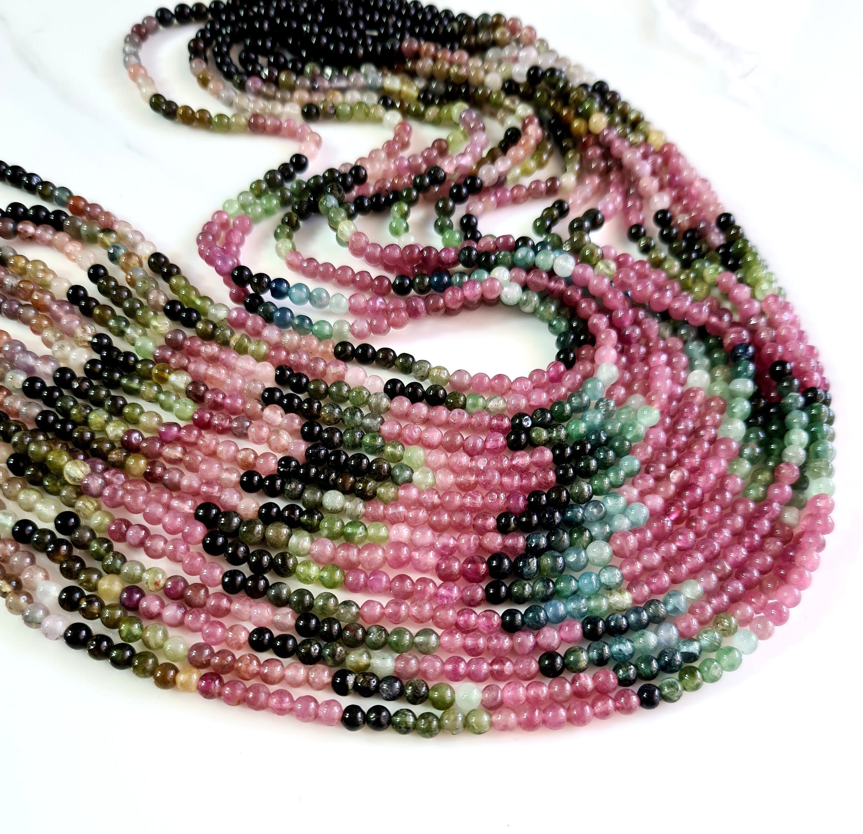 TOP QUALITY 100 Natural Multi Tourmaline Gemstone Beads Etsy
