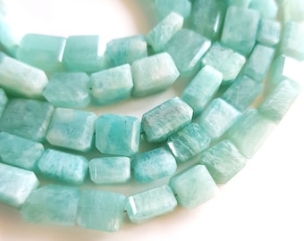 Natural Amazonite Gemstone Faceted Fancy Briolette Beads Amazonite tumble Beads Size - 5x5 -- 5x10 MM 10 Inch Fancy nuggets Beads[BEADS 619]