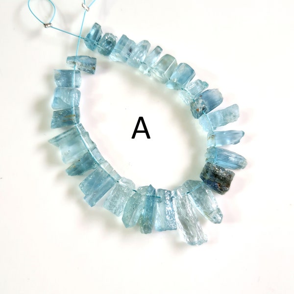 Wholesale Aquamarine Gemstone Raw Necklace Gemstone Aquamarine Raw Sticks Minerals | Natural Gemstone Minerals [BEADS 183 - 185]