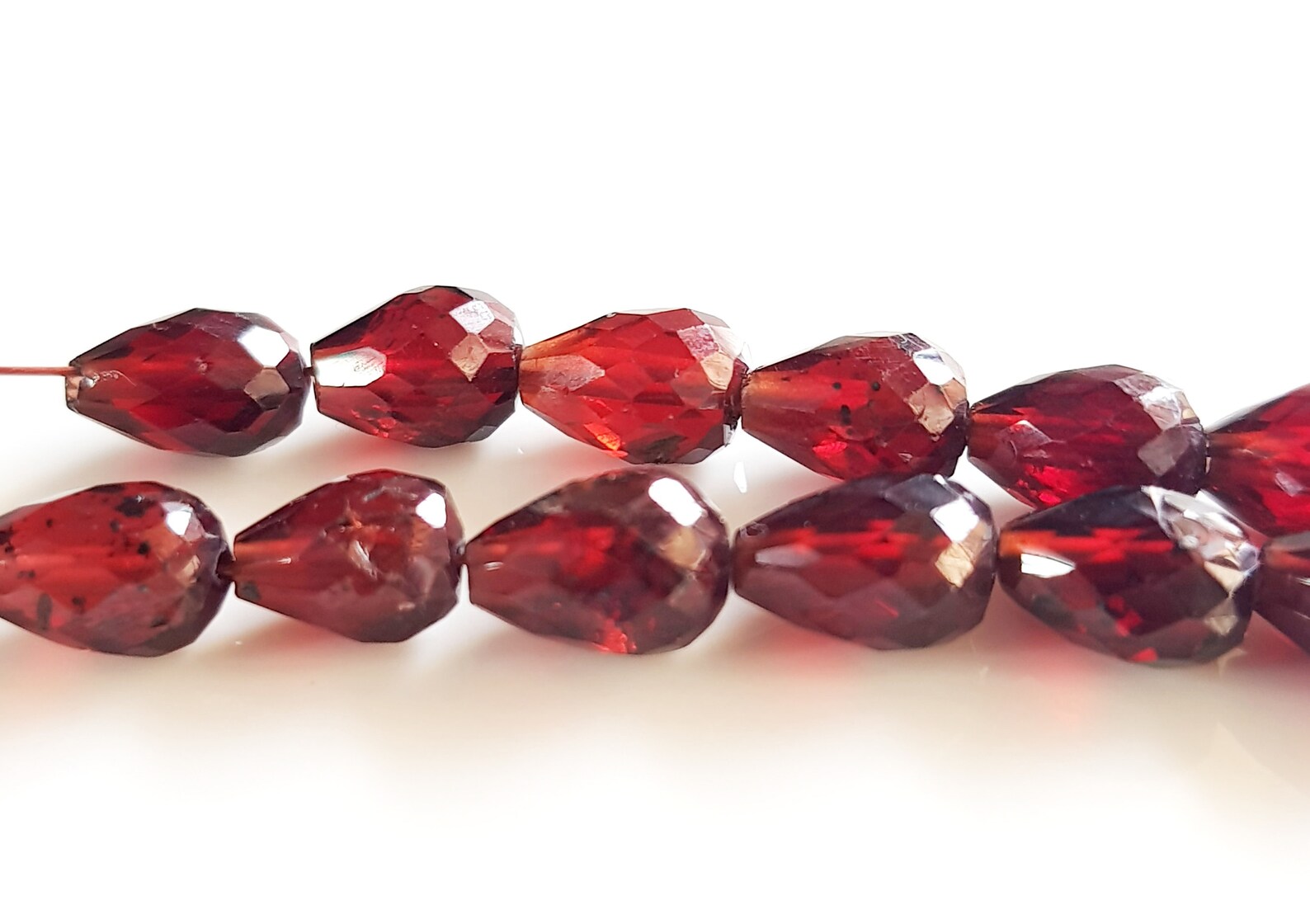 Natural Blood Red Garnet Gemstone Faceted Straight Drilled - Etsy