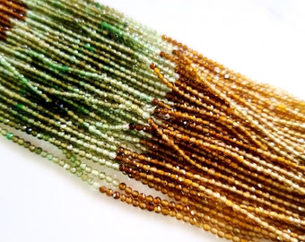 Wholesale Natural Petrol Tourmaline Gemstone Beads | Gemstone Tourmaline Faceted Beads Gemstone Necklace Size  2 MM  --  13 Inch [MSKU 41]