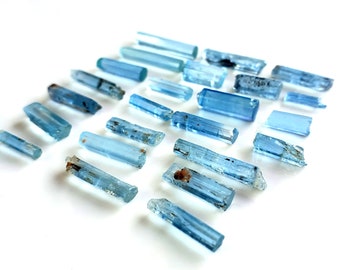 Aquamarine Crystal, Loose Aquamarine Raw, Size 5-15 MM, 100% Natural Aquamarine Crystal, Deep Blue Aquamarine Rough, Gemstone Crystal