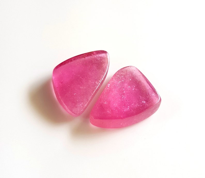 14x23x3.3 MM 39 Cts. HUGE Pink Tourmaline Smooth Slice Making Jewelry Pair Size 100/% Natural Watermelon Tourmaline WG 655
