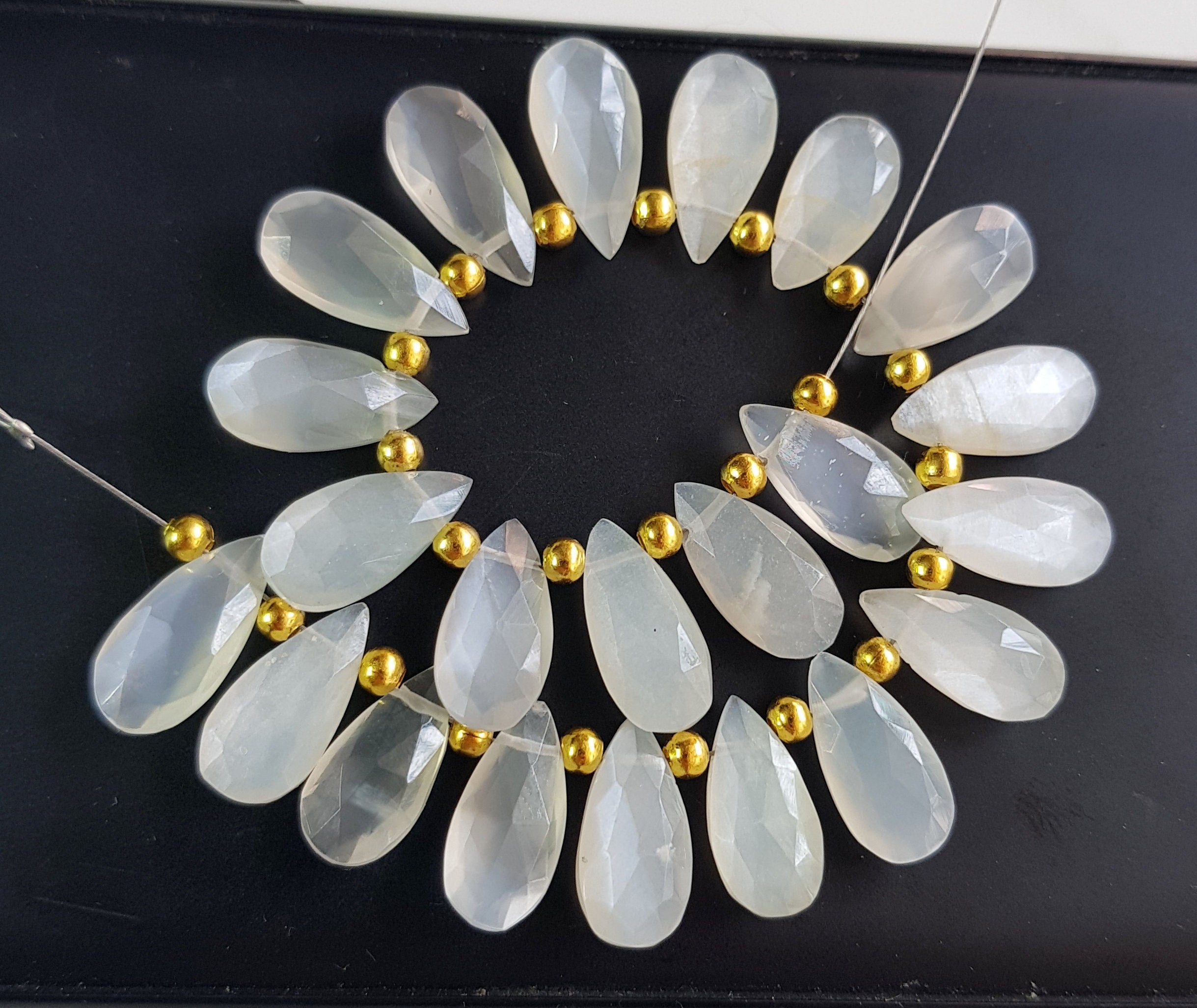 Wholesale Price White Moonstone Gemstone Faceted Pear Etsy UK