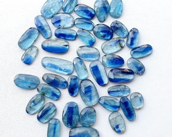 Bio Blue Kyanite Rosecut Loose Free Form Shape Cabochon Faceted Kyanite loose gemstone Bi Color Kyanite Rose Cut Cabochon for jewelry Making