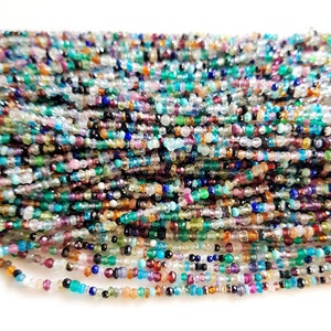 Multi Stone faceted roundels Beads for jewelry making Size - 2 - 3 MM 12 Inch Strand Multi color Stones Beads (Pack of 3 Strand) [FSKU-26] image 6