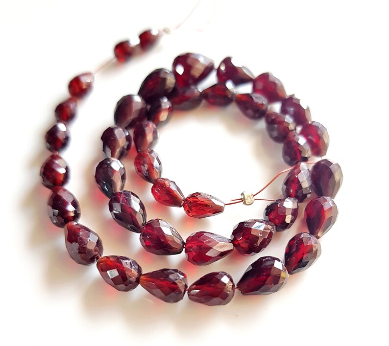 Natural Blood Red Garnet Gemstone Faceted Straight Drilled - Etsy