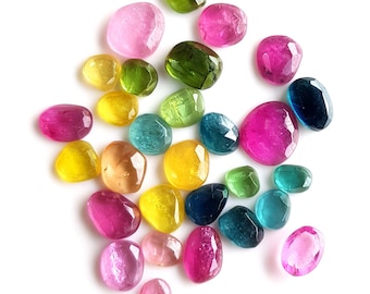 Multi Tourmaline Rose Cut for jewelry making | Rose cut Cabochon,  Loose Tourmaline, 100% Natural Tourmaline Cabochons, Tourmaline Briolette