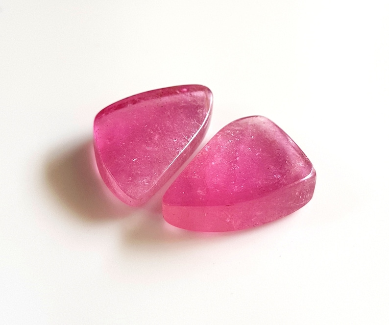 14x23x3.3 MM 39 Cts. HUGE Pink Tourmaline Smooth Slice Making Jewelry Pair Size 100/% Natural Watermelon Tourmaline WG 655