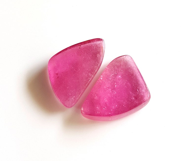 14x23x3.3 MM 39 Cts. HUGE Pink Tourmaline Smooth Slice Making Jewelry Pair Size 100/% Natural Watermelon Tourmaline WG 655