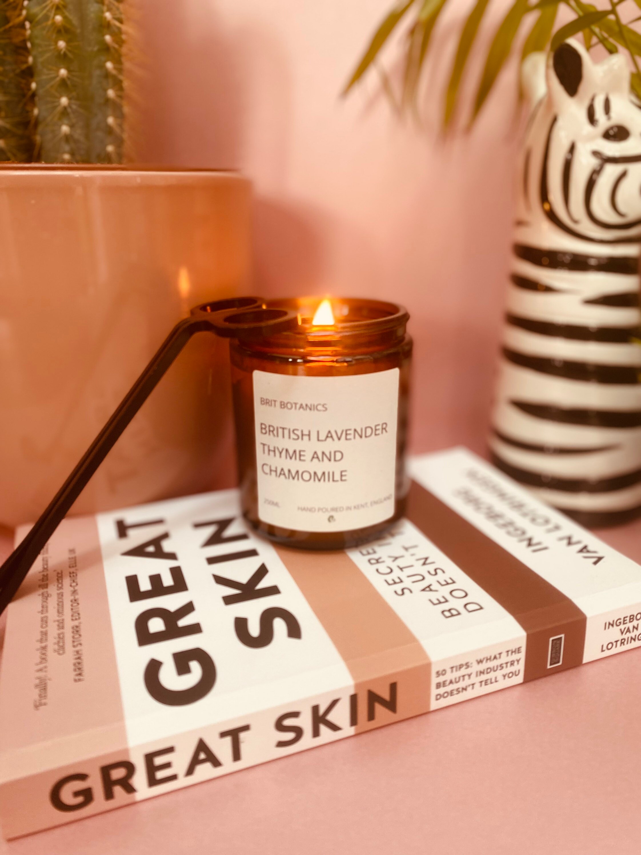 Bougie en Cristal de Cire d'abeille Naturelle, Cadeau Pleine Conscience à La Lavande, Bougie Travail