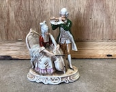 German Vintage Porcelain Figurine 18th century style, Victorian Home decor