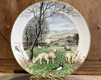 Royal Worcester Collector Plate: January's Lambing Season, Peter Banett 1979 (England)
