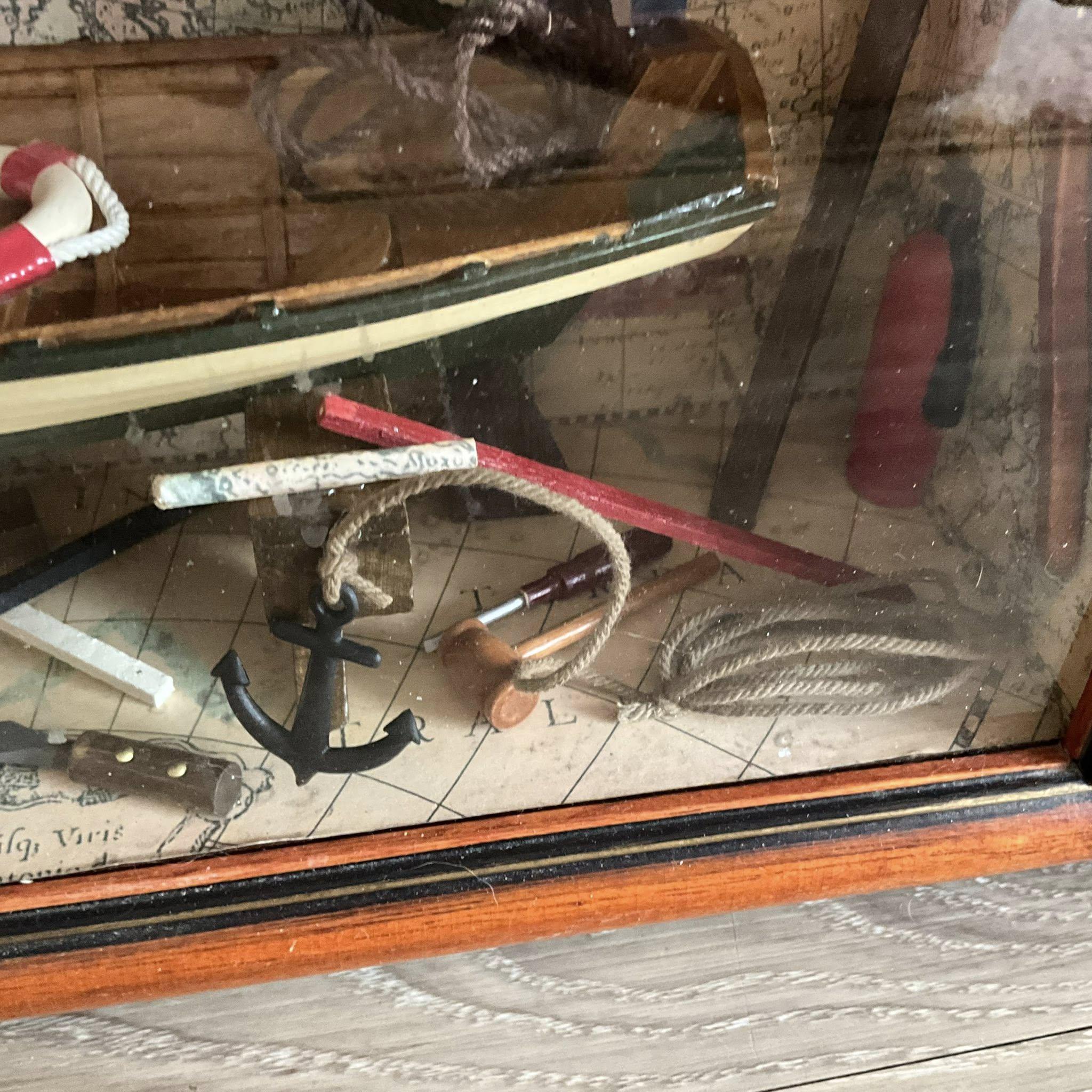 Vintage Fishing Shadow Box, Boat, Old Map, Wall Hanging, 19” - Etsy