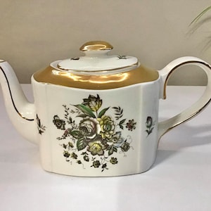 Vintage Arthur Wood  Teapot Made in England 1930 Bone China with Flowers design