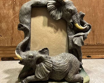 【アフリカ工芸品】額入り銅製3Dアート　象　アンティーク Vintqge 80s African Copper Elephant 3D Wall Plaque Made in Kenya