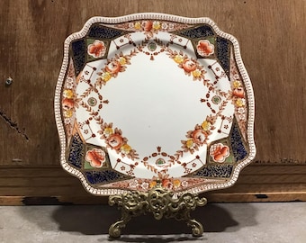 Royal Staffordshire Porcelain Plate: Gold Trimmed English Serving Plate