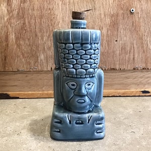 Mexican Mayan Tiki Liquor Bottle Mexico Vintage, Empty