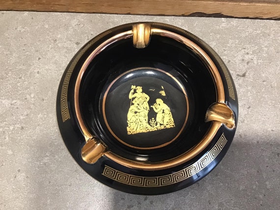 灰皿！ギリシャ製24金GOLD 灰皿！ギリシャ製24金GOLD Vintage Greek Ashtray: 24K Gold Handmade
