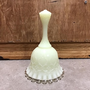 Vintage Fenton Satin Glass Bell, Round Ruffled, Home Decor, Wedding Gift