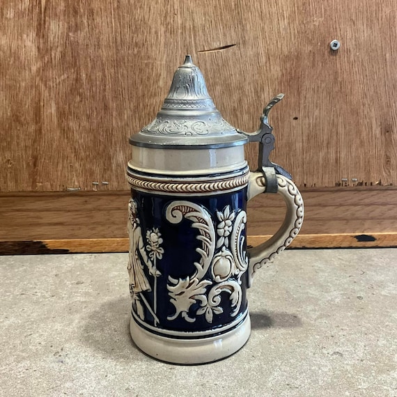 ヴィンテージドイツビールジョッキ蓋付きマグカップコレクターギフト