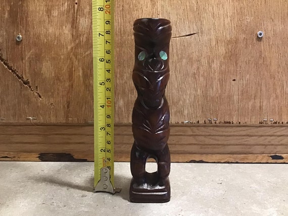 パウア貝 ニュージーランド マオリ族 ティキ TIKI 木彫り 7体セット
