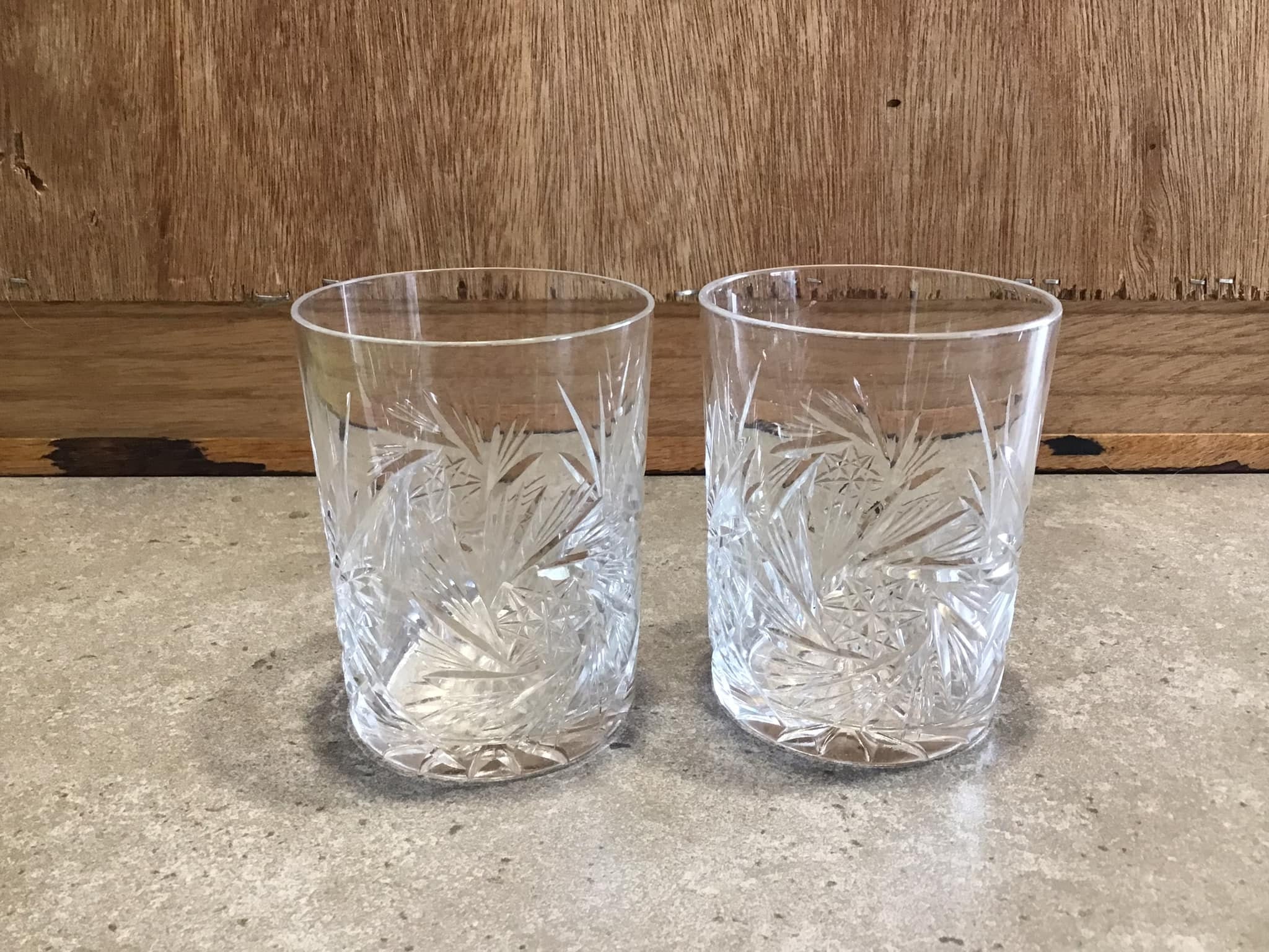 Crystal Water Glasses Set of 2, 10 oz Clear Glass Cups for Coffee, Vintage  Glassware Modern Drinking…See more Crystal Water Glasses Set of 2, 10 oz