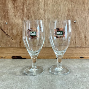 Dortmunder Actien Brauerei stemmed Pilsner Glasses, Beer Glassware, Barware, Collectible