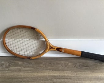 Vintage Davis Cup Wood Tennis Racket Wright Ditson Championship Quality Original Genuine Cowhide Grip Athletic Wall Sports Memorabilia Decor