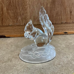 Cristal D&#39;Arques French Glass Squirrel Figurine, Vintage Country Decor, Made in France