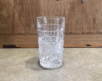 Czech Bohemian Lead Crystal Glass, Water Tumbler Diamond Cut Design