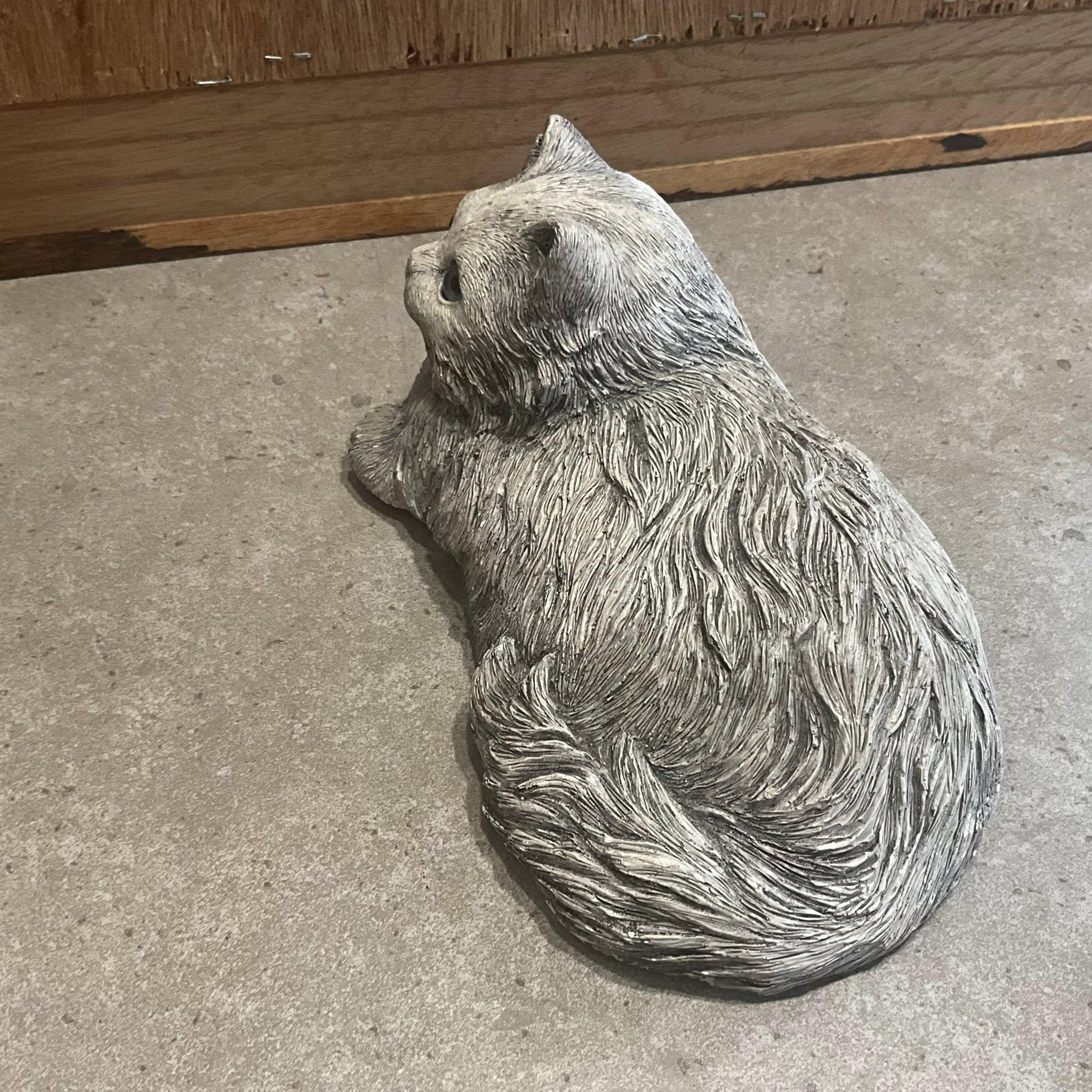 Vintage Sandicast Kitten Gray Statue Cat Blue Eyes Animal Figurine