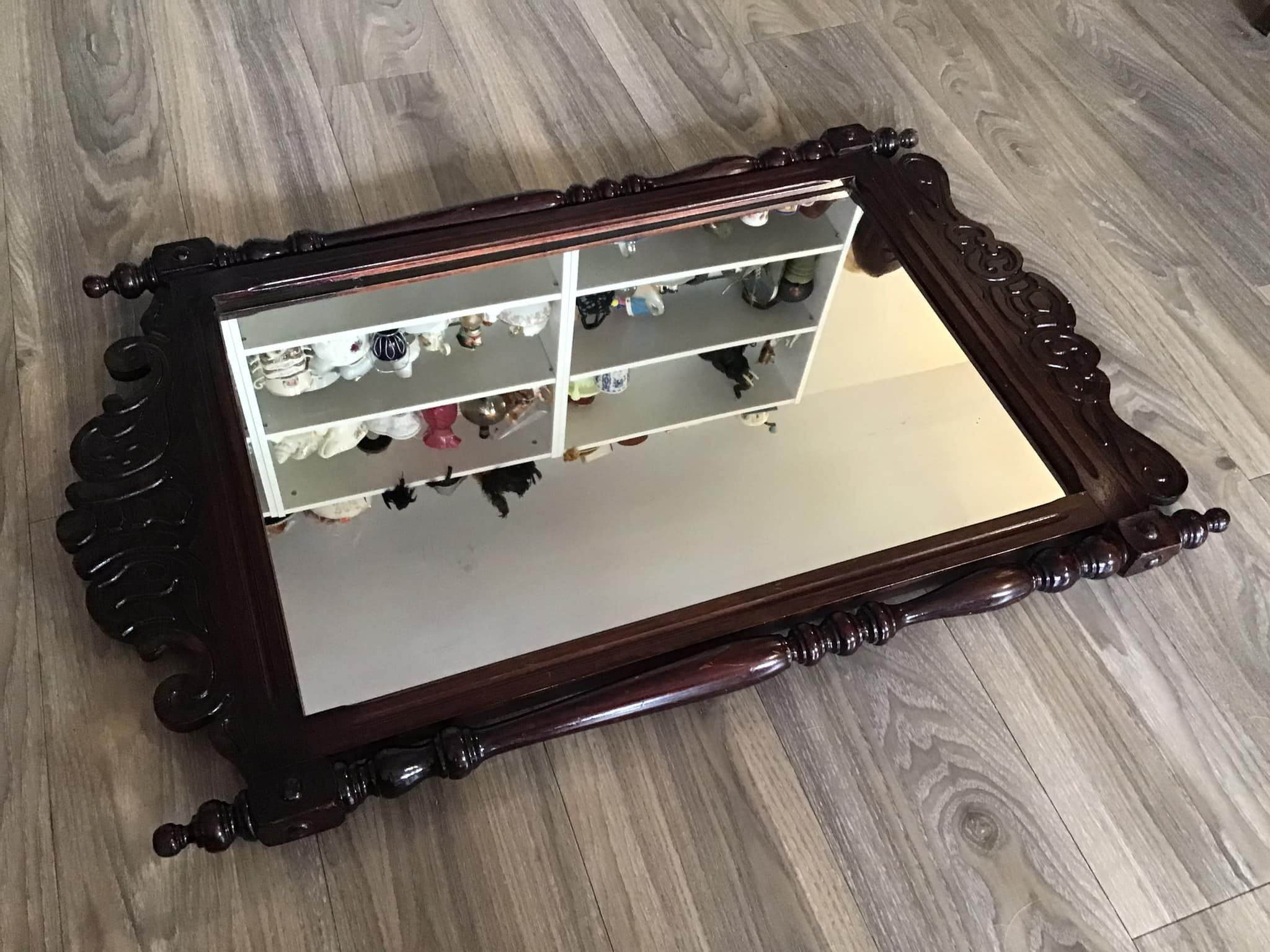 アンティーク木彫り壁掛けミラー - Etsy 日本