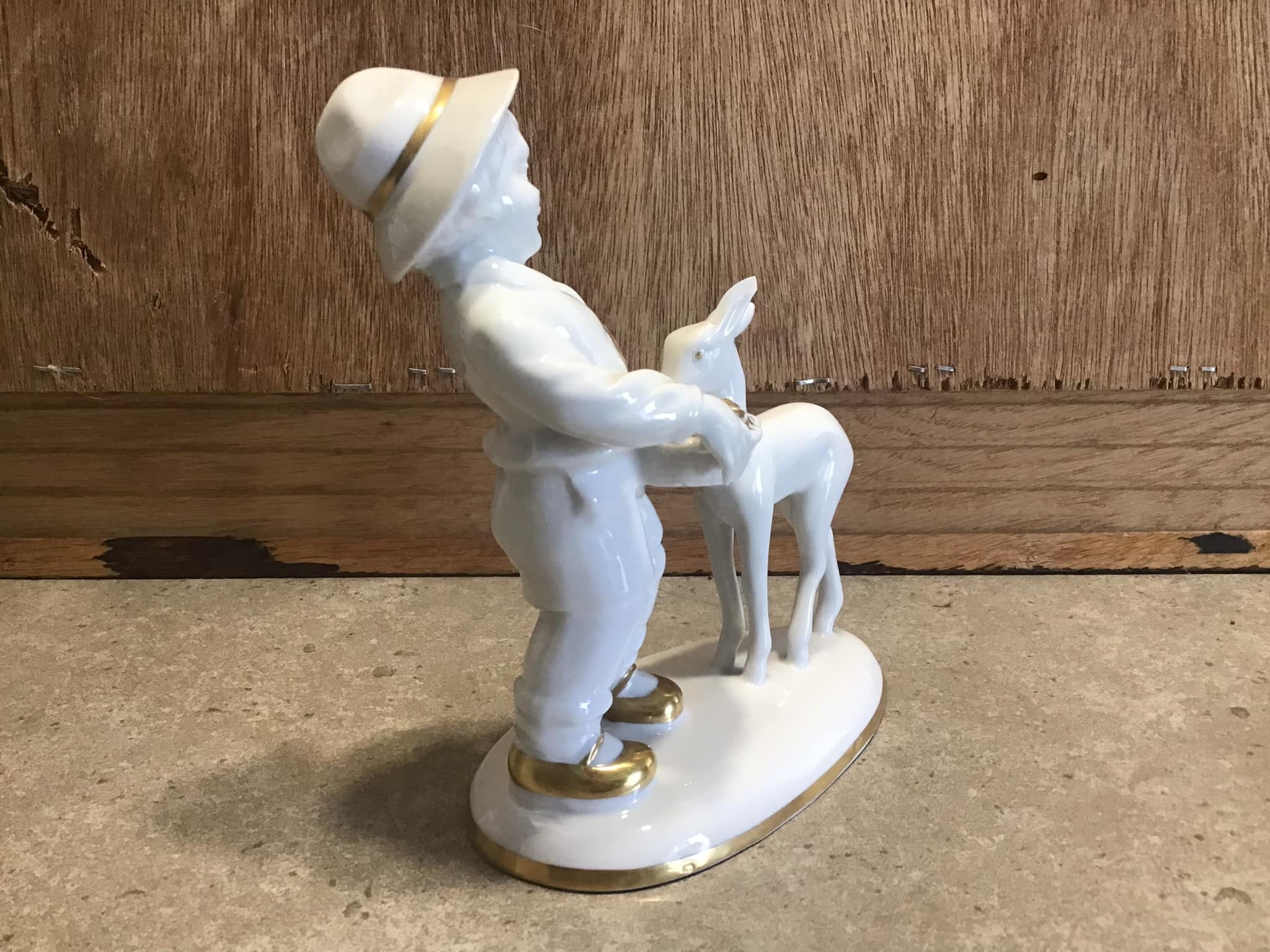 Vintage Gerold Co Tettau Bavaria Porcelain Boy & Deer Vintage Gerold Co Tettau Bavaria Porcelain Boy & Deer