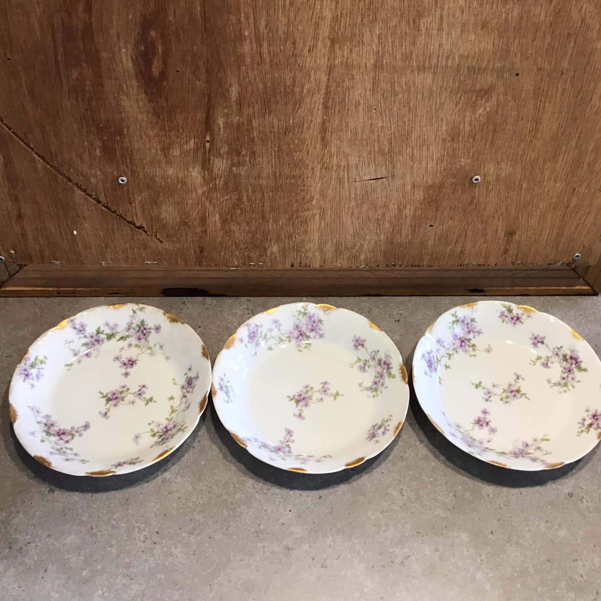リモージュ❤️皿5枚 リモージュ磁器皿、紫の花、GDAフランス、CHフィールドハビランド
