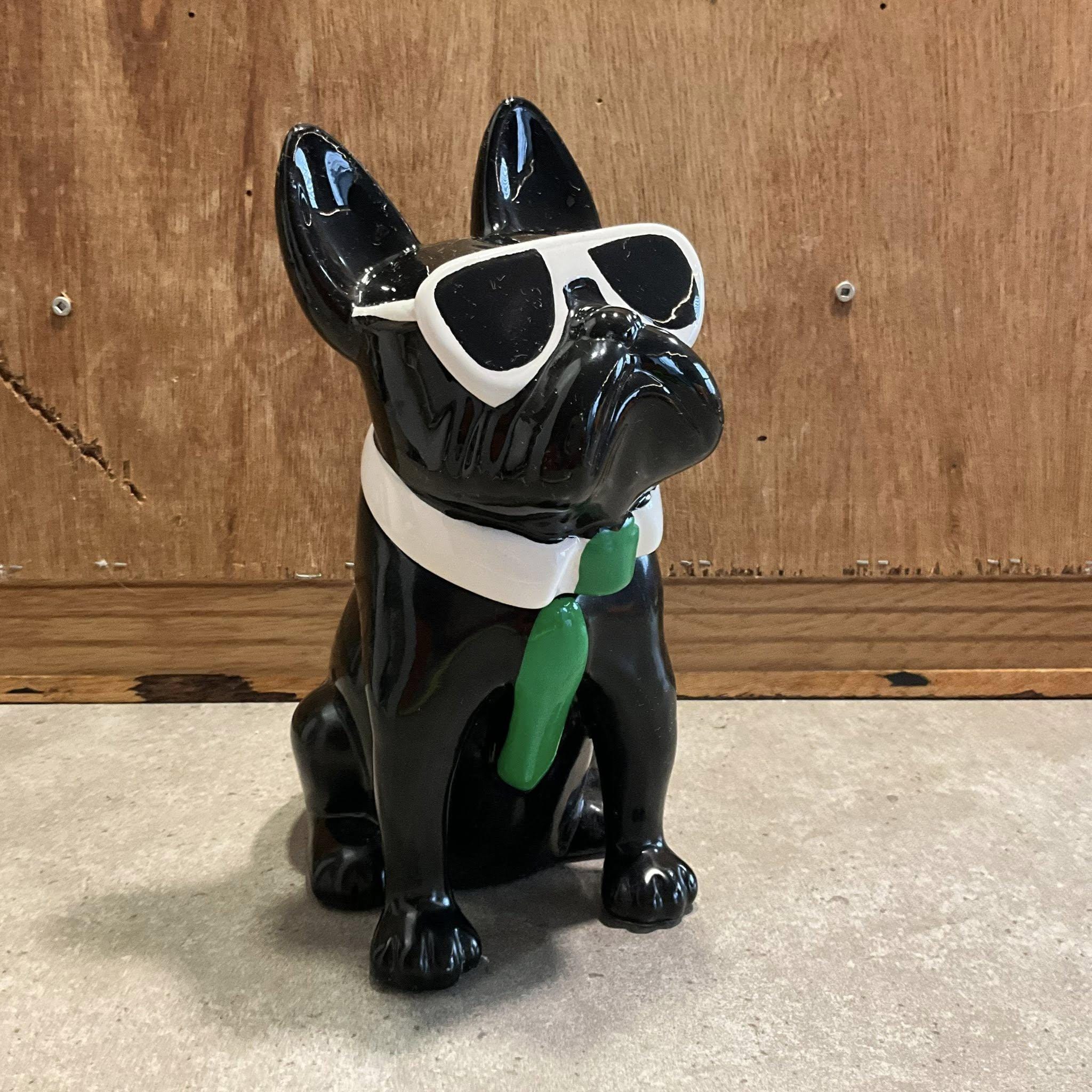 ■ホットン社ブルドッグブランド■レンジャーセット■BULLDOG BRAND■ Black French Bulldog Ceramic Cookie or Stash Treat Jar Wearing