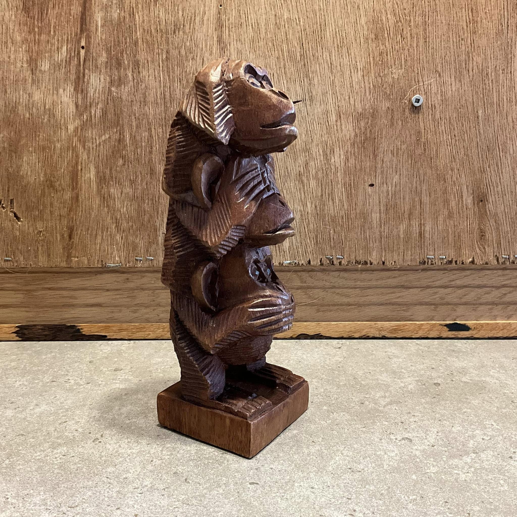 ヴィンテージの三猿の木彫り彫刻 - Etsy 日本