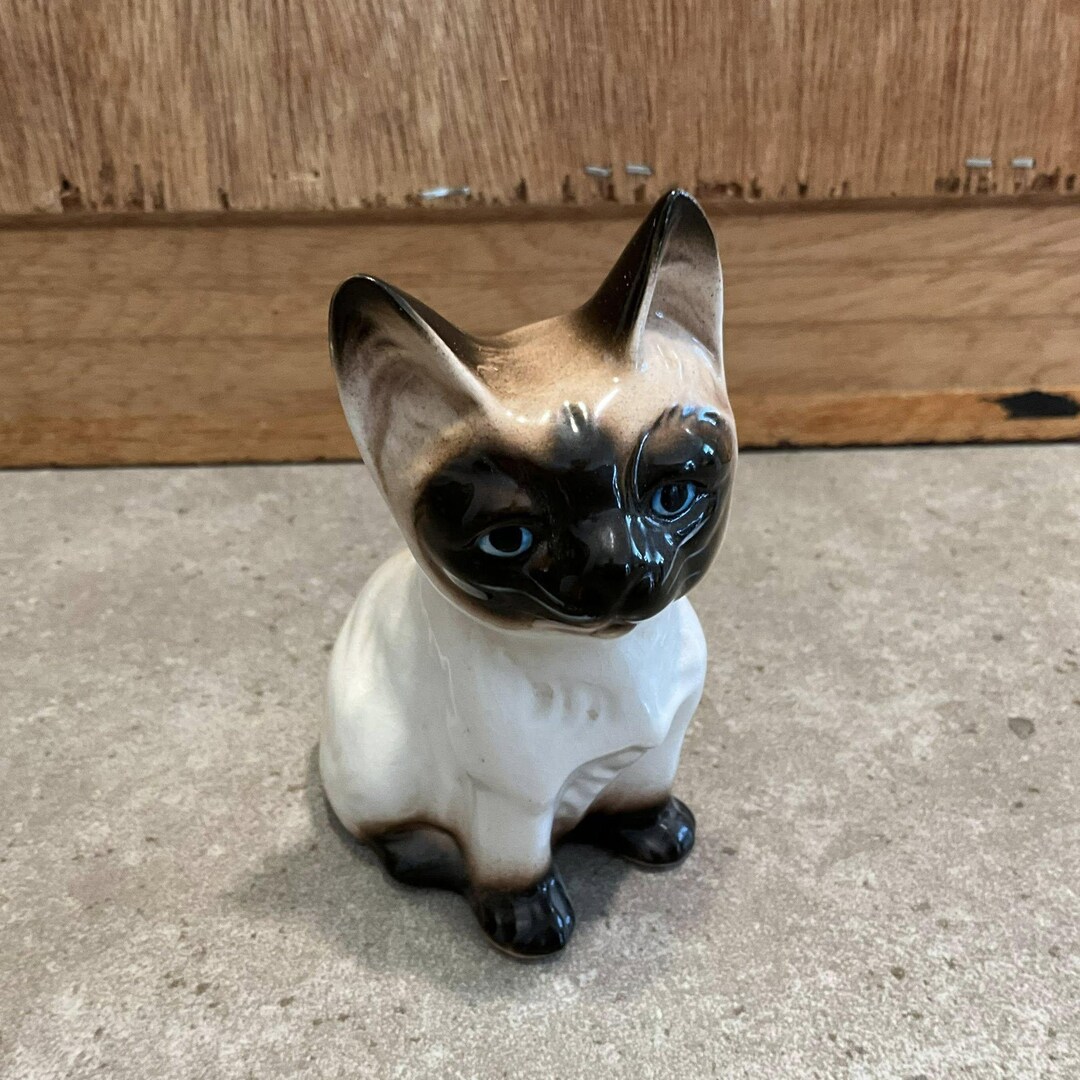 ヴィンテージ陶器製シャム猫の置物 - Etsy 日本
